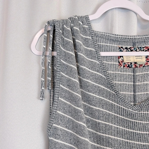 Anthropologie Saturday Sunday Ribbed Stripe High-low Hem Dress Size S - Picture 5 of 8